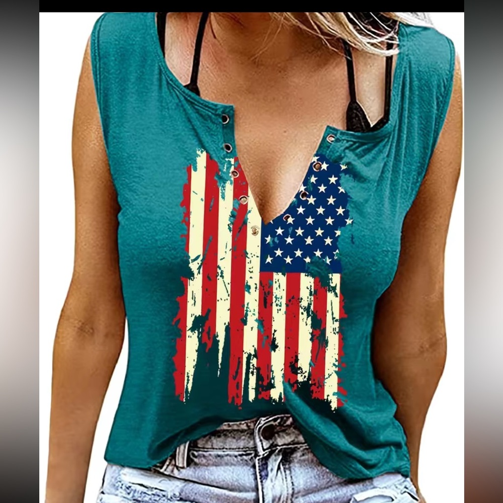 Nwt Flag Print tank top